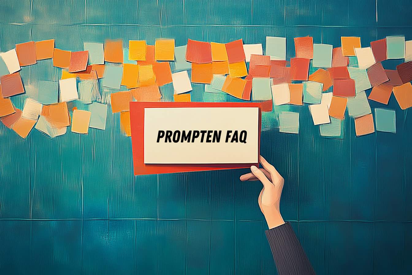 Illustration zum Thema Prompten FAQ für Sprachmodelle mit einem Beispiel für effektive Eingaben