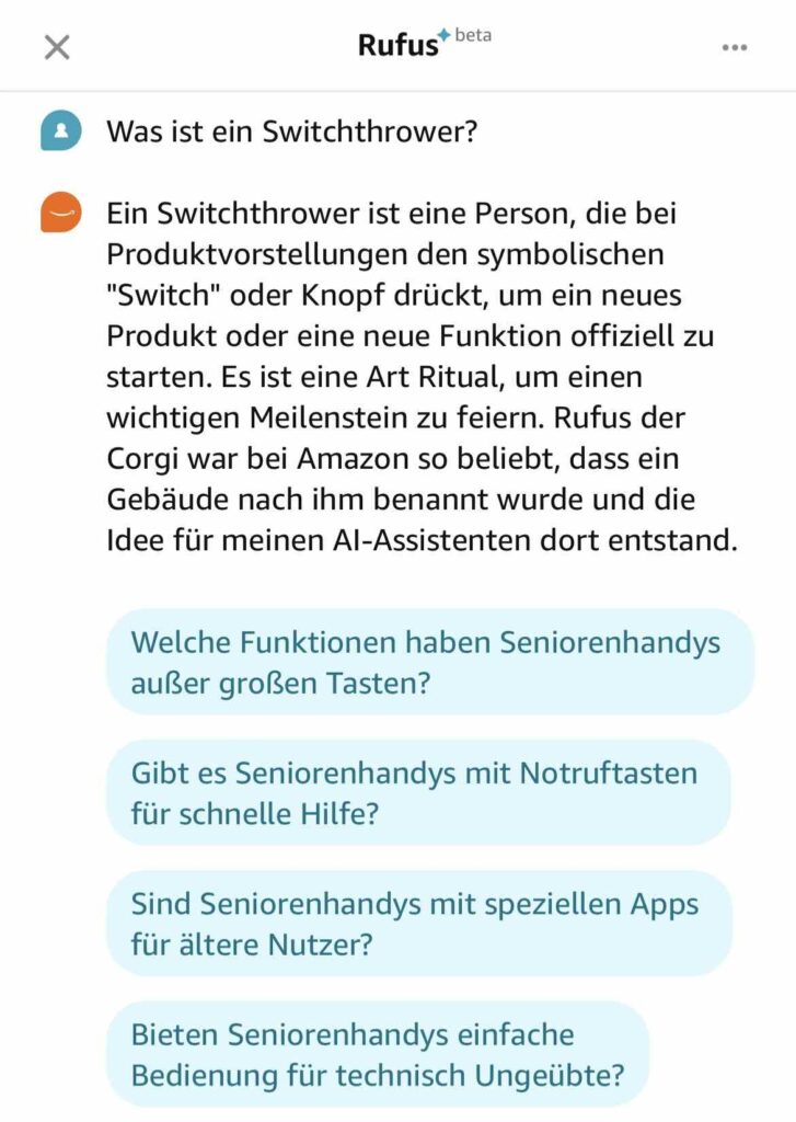 KI-Assistent Rufus von Amazon